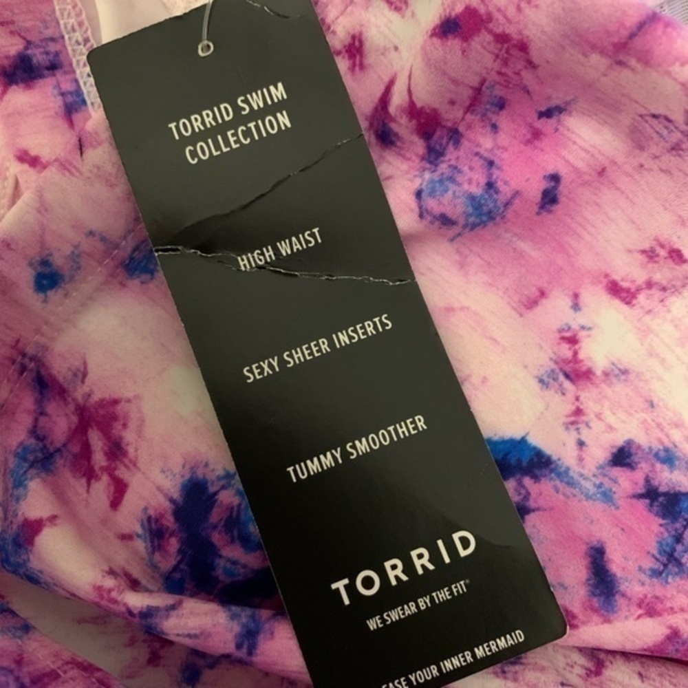 TORRID MULTICOLOR HIGH WAIST LATTICE SWIM BOTTOM - Picture 7 of 7